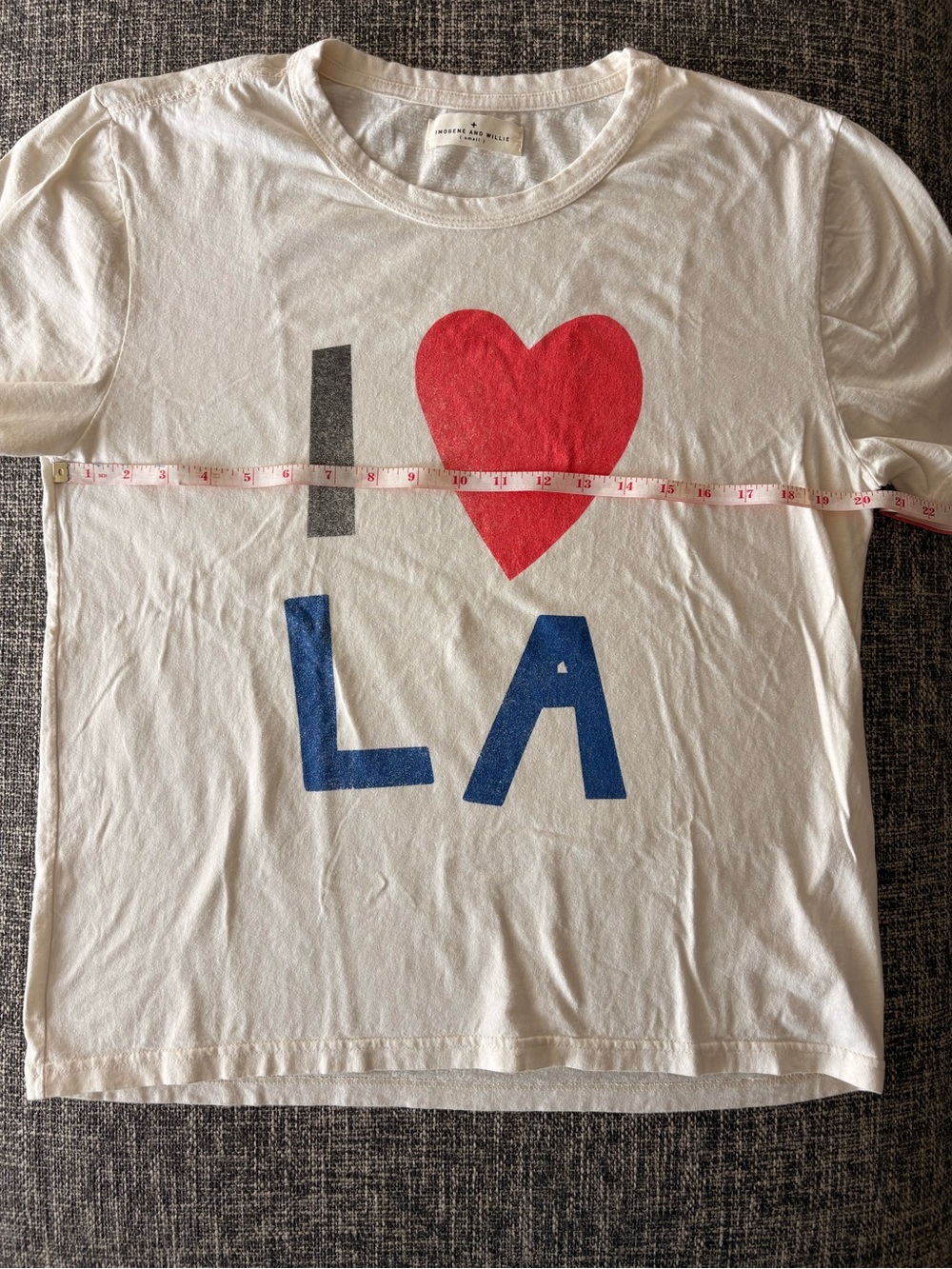 imogene + willie "I ♥ LA" White Tee with Red & Blue Print